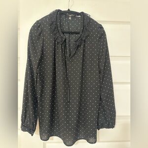 Karl Lagerfeld Black Polka Dot Blouse